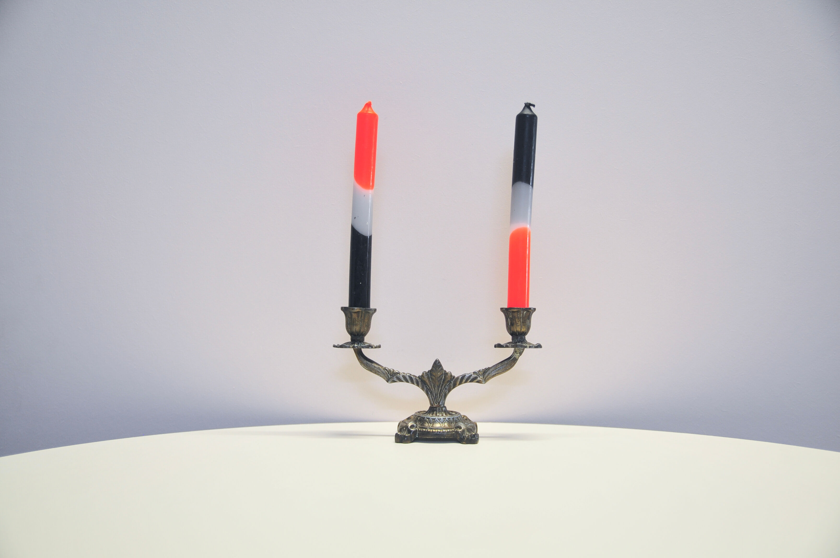 Danish vintage bronze candlestick