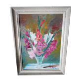 Tableau bouquet Glaïeuls signé Guérin