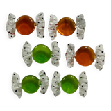 Six porte-couteaux "Bonbon" en verre de Murano - 1970.