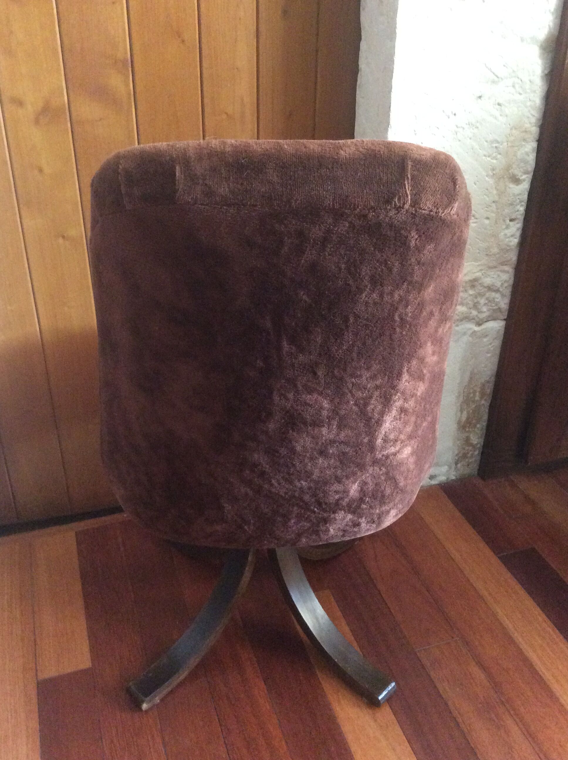 Chaise pivotante bois et velours 70