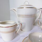 Céranord coffee service with gold edging