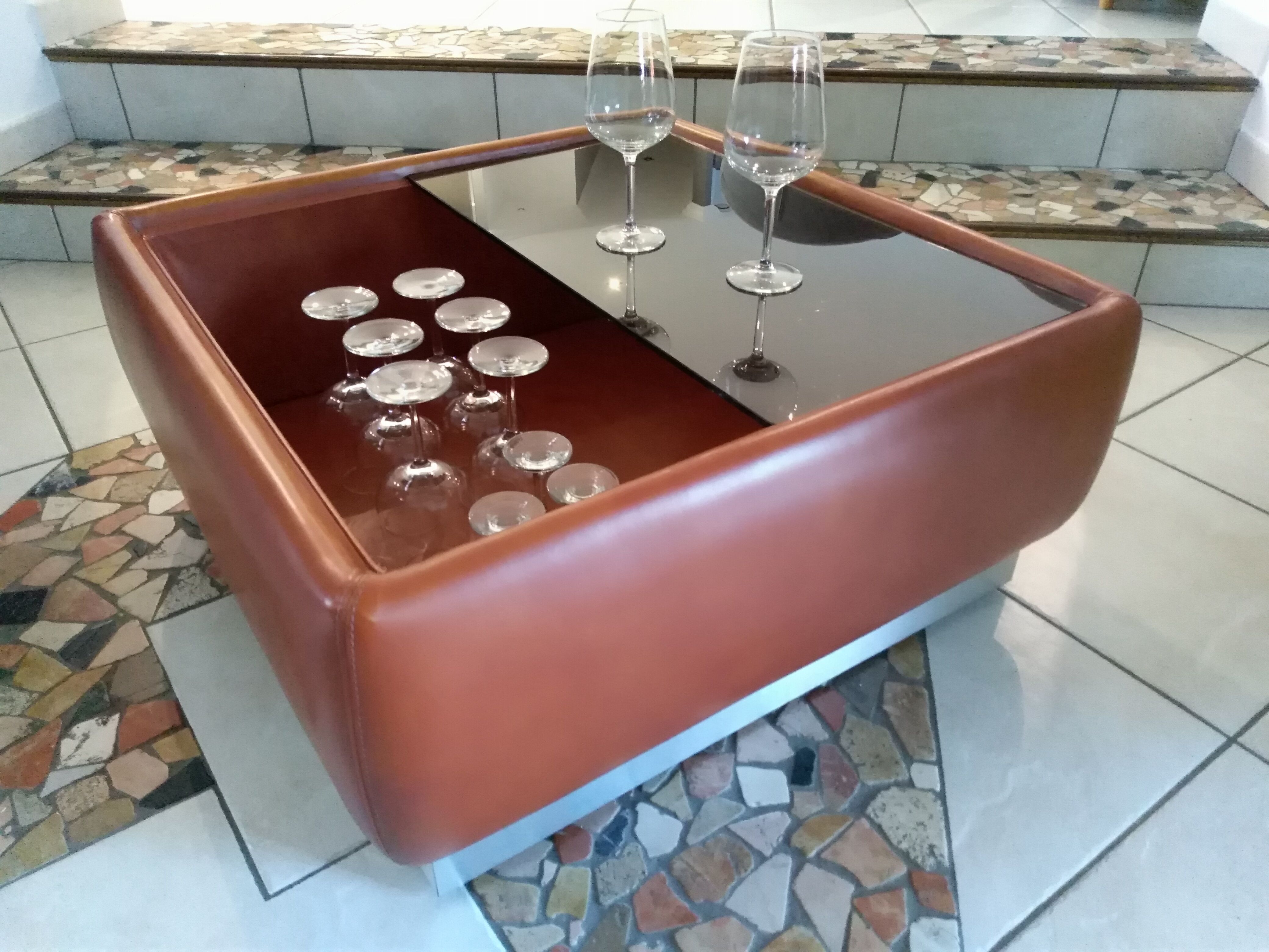 Table basse vintage Jacques Charpentier pour Roche Bobois 1970