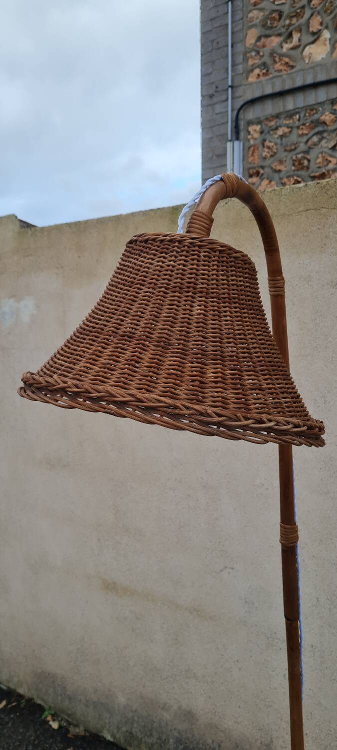 Vintage rattan floor lamp