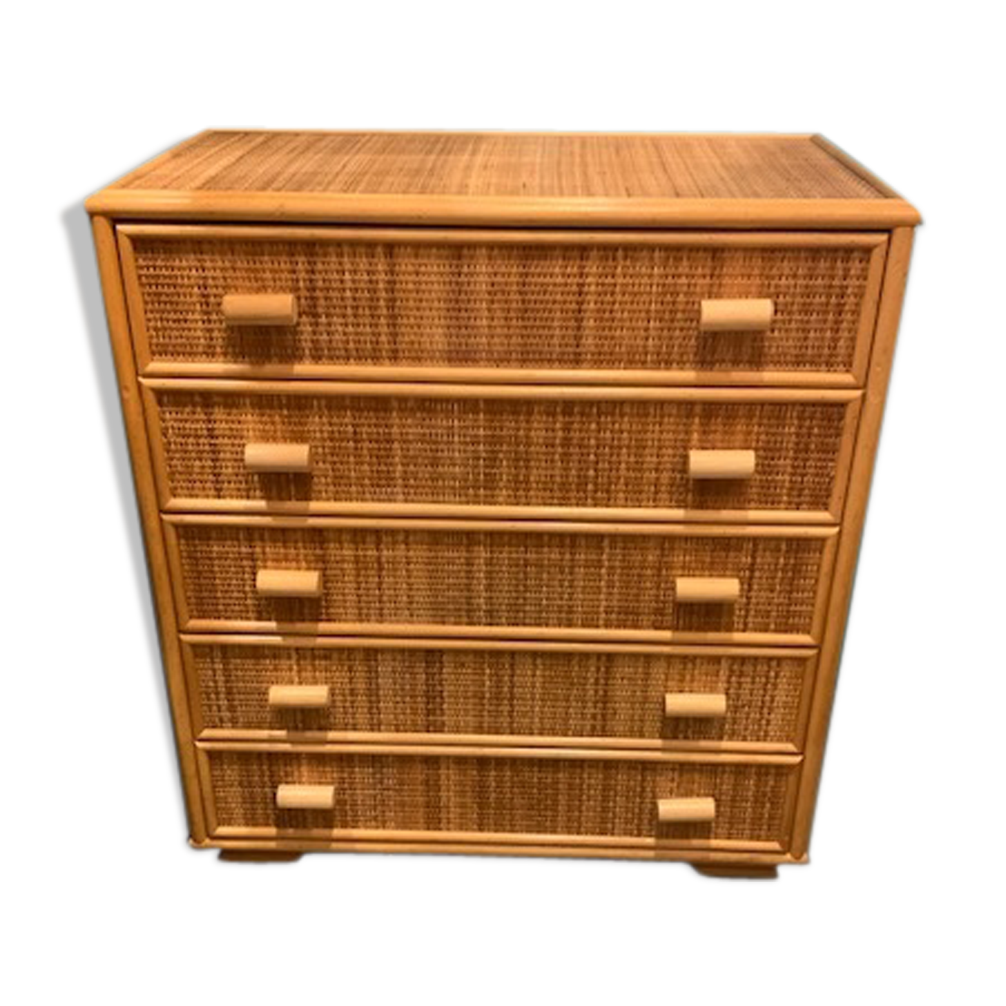 Rattan chest of drawers