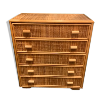 Rattan chest of drawers
