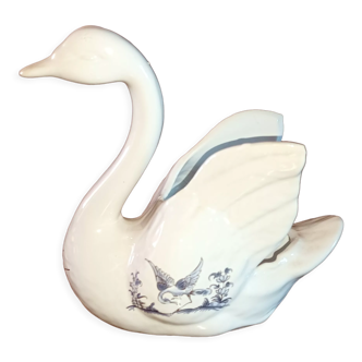 Swan trinket bowl in Moustiers