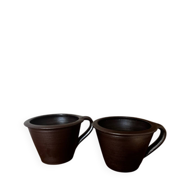 Ensemble de deux tasses en grès poterie Turgis Calvados