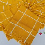 Lot de 12 serviettes de table jaune moutarde