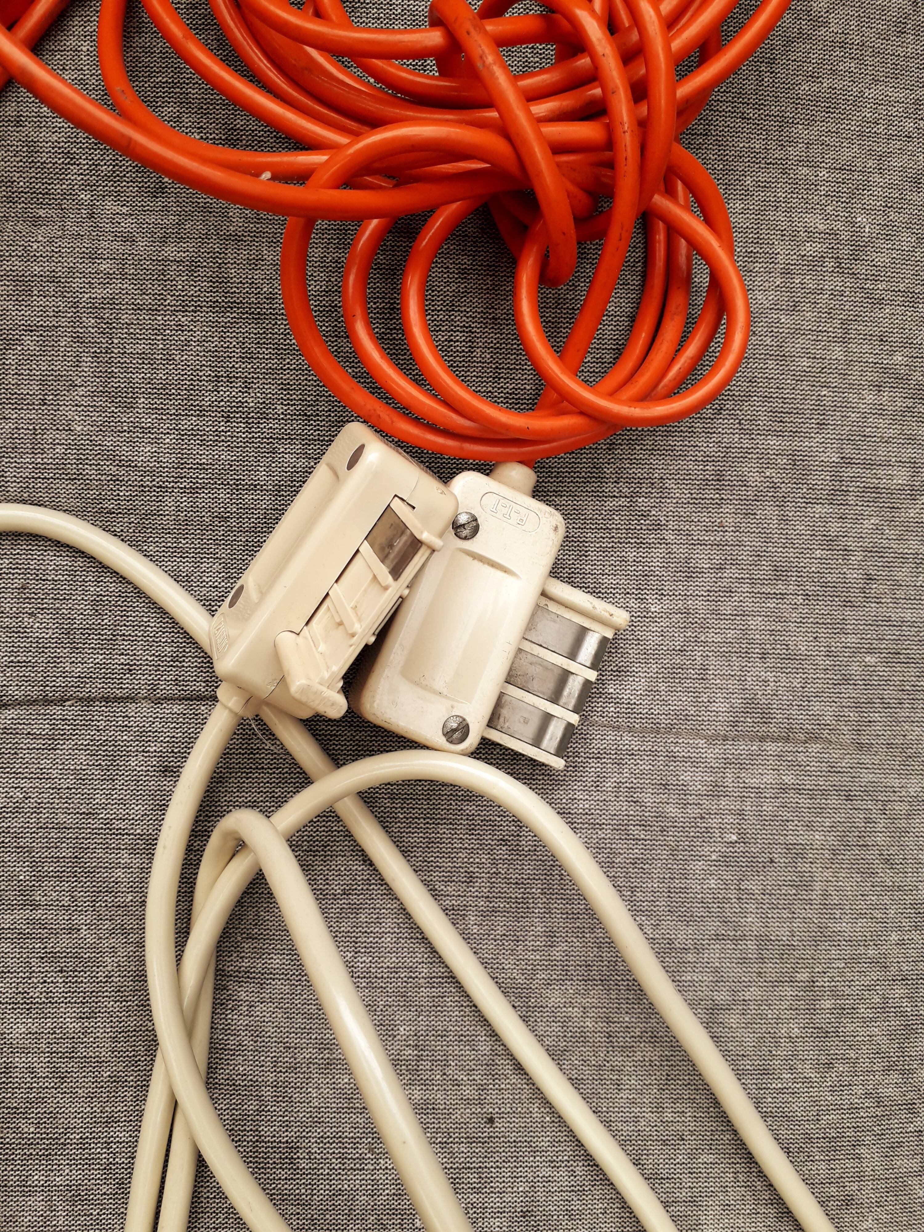 Contempra orange and ivory vintage phones