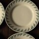 A set of 8 small plates Terre de Fer flowers green Choisy le Roi