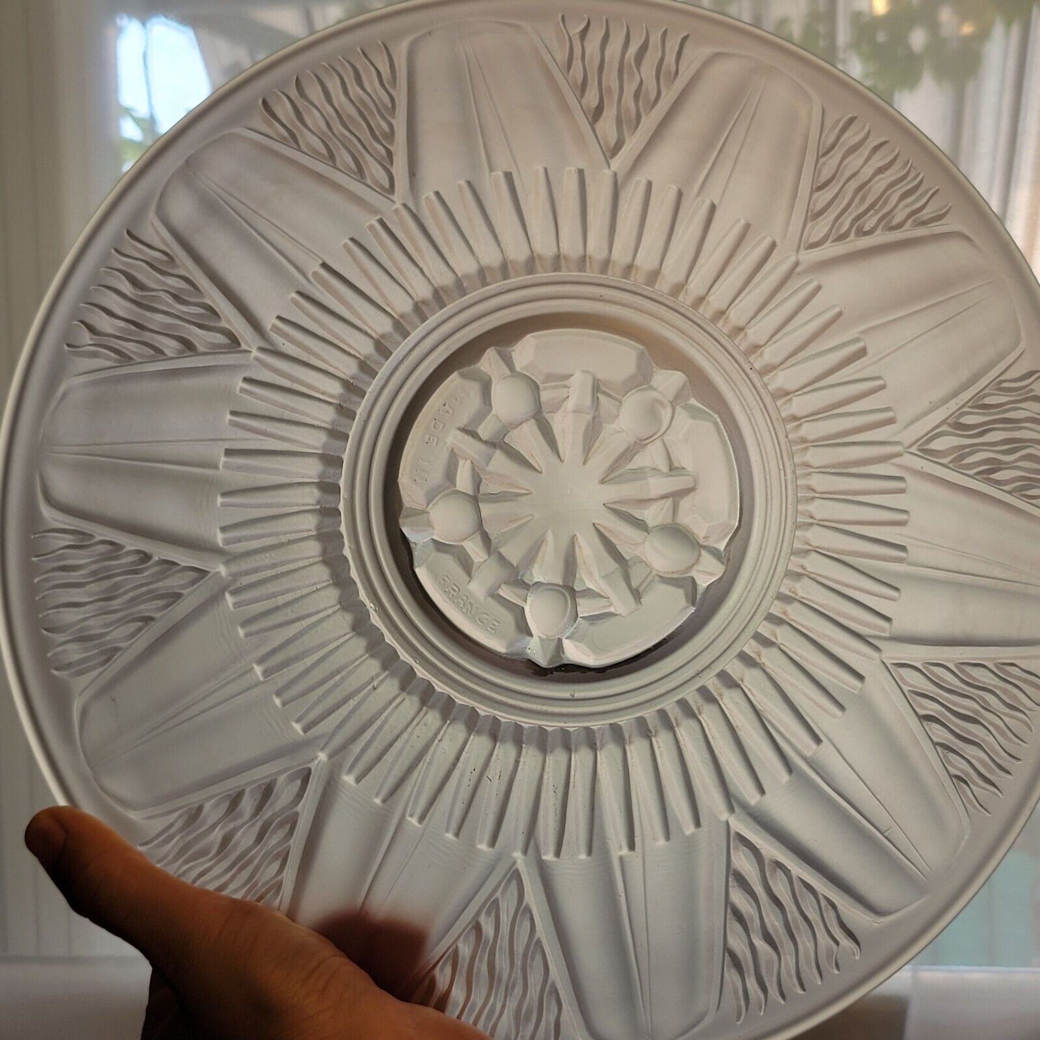 Ancienne coupe verre moule satiné art deco