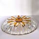 Vintage cut crystal pocket bowl with amber centre – 1960s/70s
