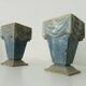 Pair of old art deco vases in enameled cast iron