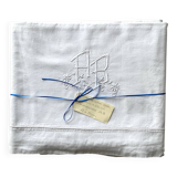 Antique thick cotton sheet with AB monogram