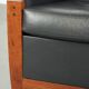 Black cowhide Art Deco design armchair