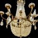Grand lampadaire courbeille de lustre en bronze et cristal XIXe siècle
