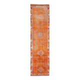 3x10 Burnt Orange Turkish Handmade Wool Runner Rug, 85x318 Cm