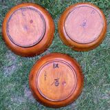 Lot de 3 plats ronds en laque rouge - Chine