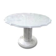 White drapery marble Italy / Neo Classic side / coffee table