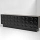 Black brutalist sideboard with graphic patterned doors, belgium 1970s