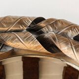 Miroir biseauté circulaire, double couronne d'inox torsadé