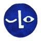 Tapis rond visage bleu roi 54x54cm