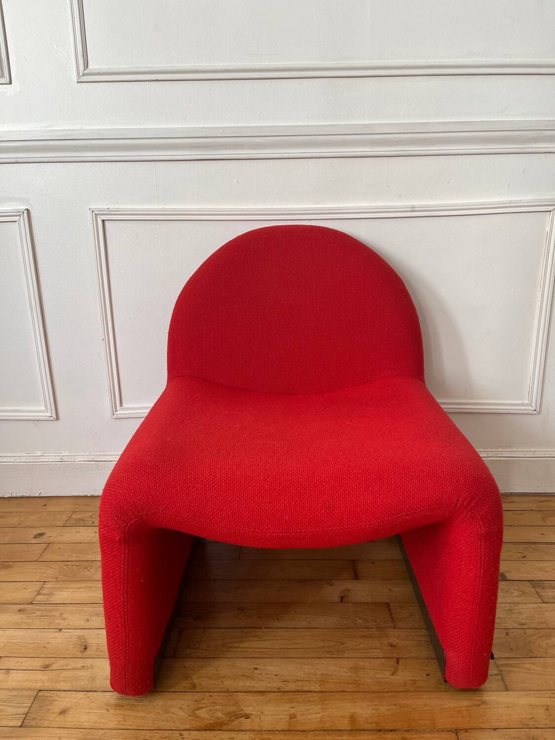 Vintage wool fireside chair