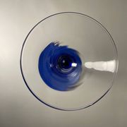 Set of 9 blue stemmed glasses (3 balloon wine glasses, 3 flutes, 3 cocktail)