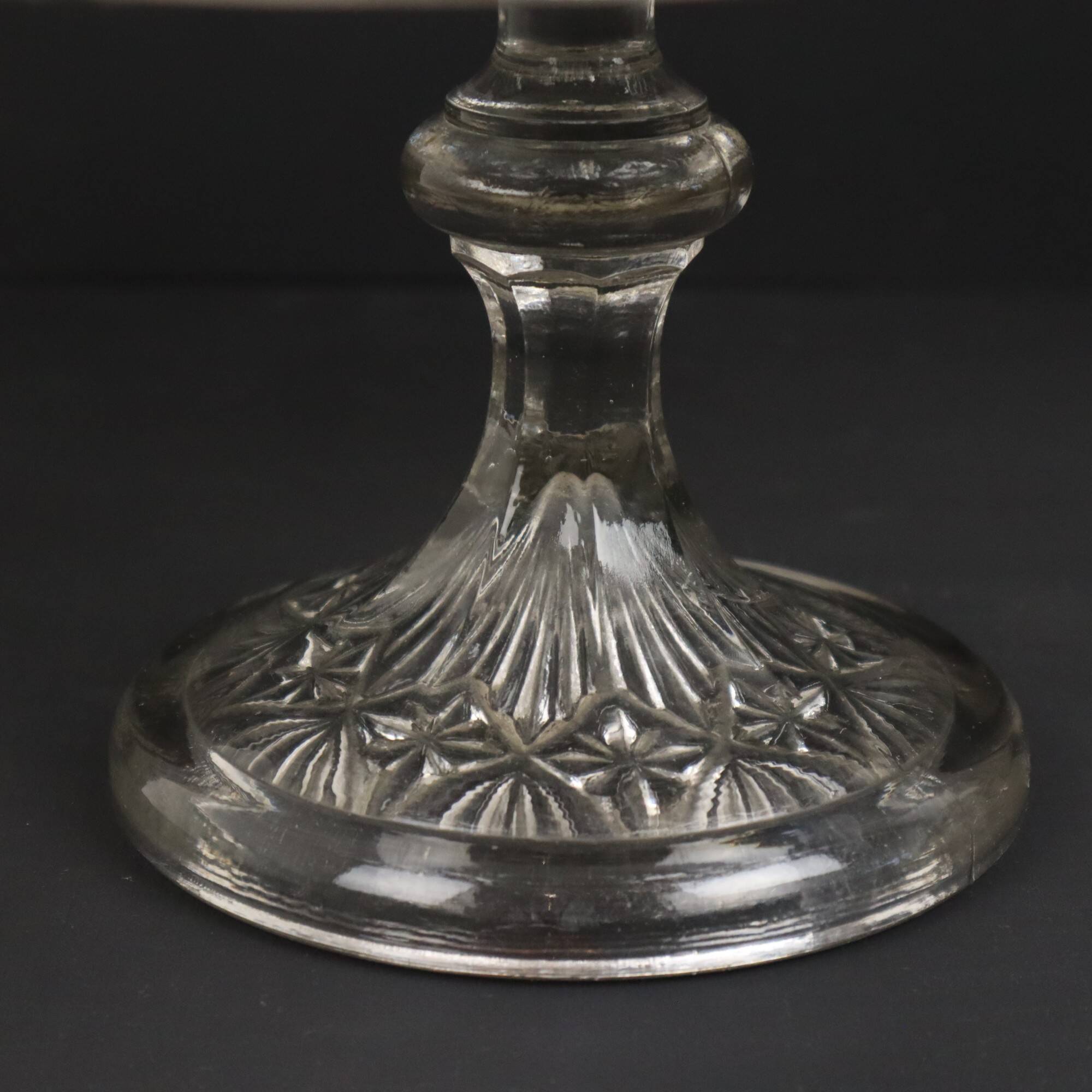 Clear Art Deco Cake Stand Pressed Glass Vintage Cake Stand SIV Deposé