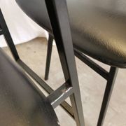 SET of 4 Vintage School Chairs /Black Leather / STOL Kamnik 80s Yugoslavia