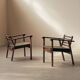 Pair of modernist armchairs in oak, Reconstruction, circa 1940