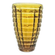 Optical vase, Polish modernism, yellow glass, Ząbkowice, Poland, 1970s