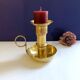 Large artisanal hand candle holder cellar rat gilded copper vintage atypical