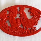 Dessous de plat coq rouge