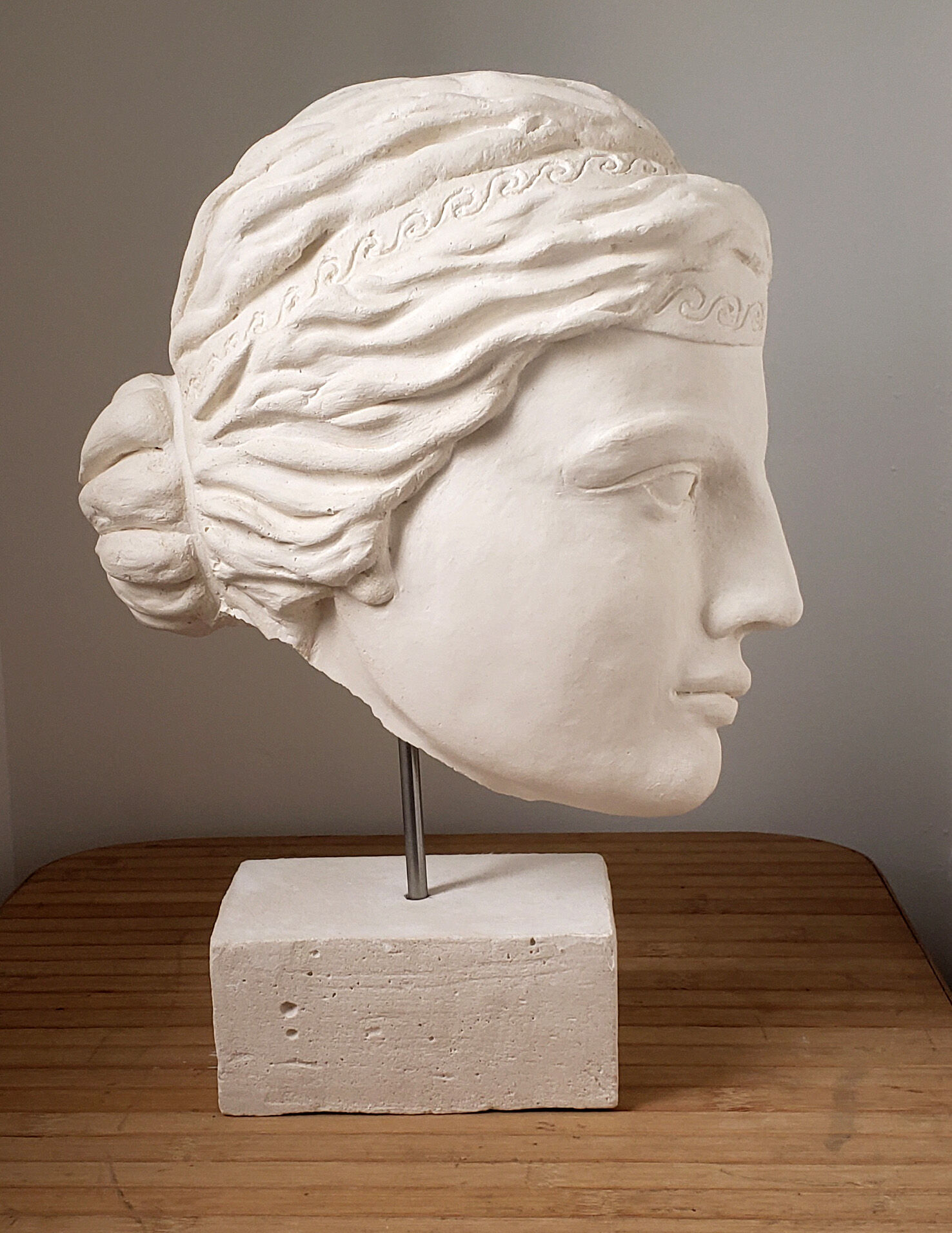 Greek woman's head in plaster