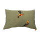 Upcycled cushion "les p'tits oiseaux" - 40x60 cm- linen & canvas