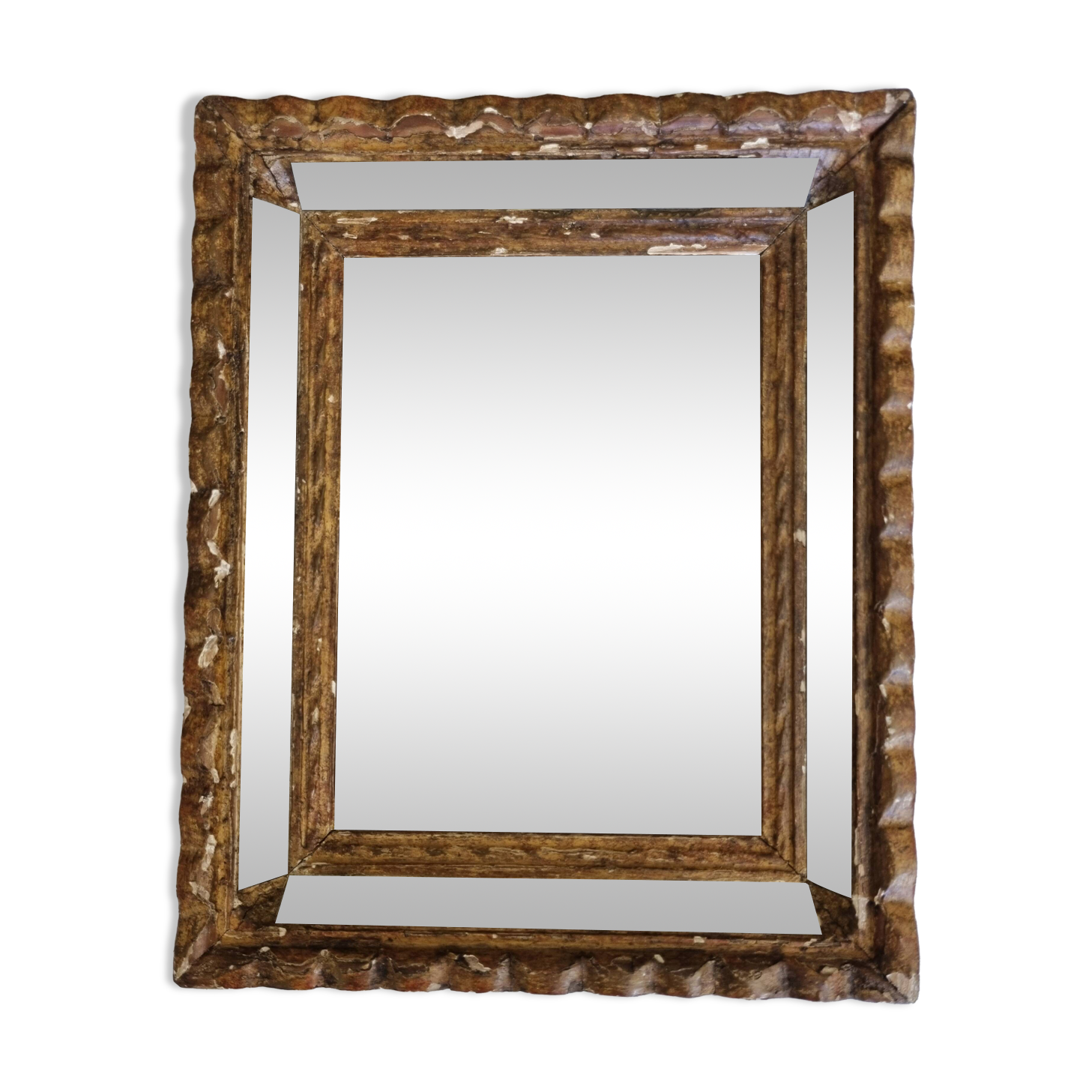 Antique Venetian style mirror with beads, 27 x 32 cm