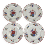 Set of 4 flat plates "Agreste", Sarreguemines, late 20th century, Pyroblan