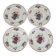 Set de 4 assiettes plates "Agreste", Sarreguemines, fin XXe, Pyroblan