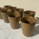 Set of 8 cups in glazed stoneware vintage Digoin 1970