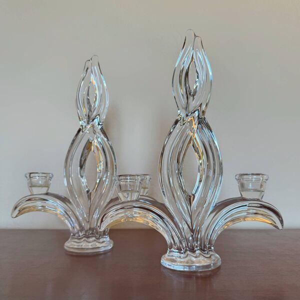 Bougeoirs cristal Vannes années 70 (X2)