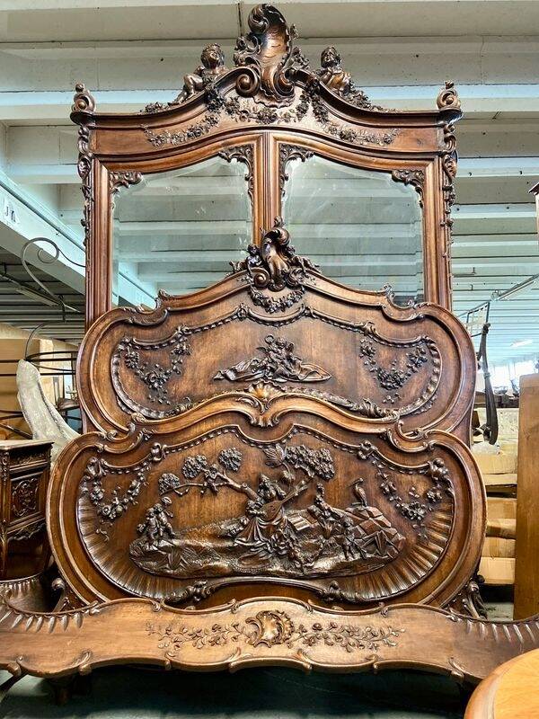 Large Louis XV style bedroom in walnut