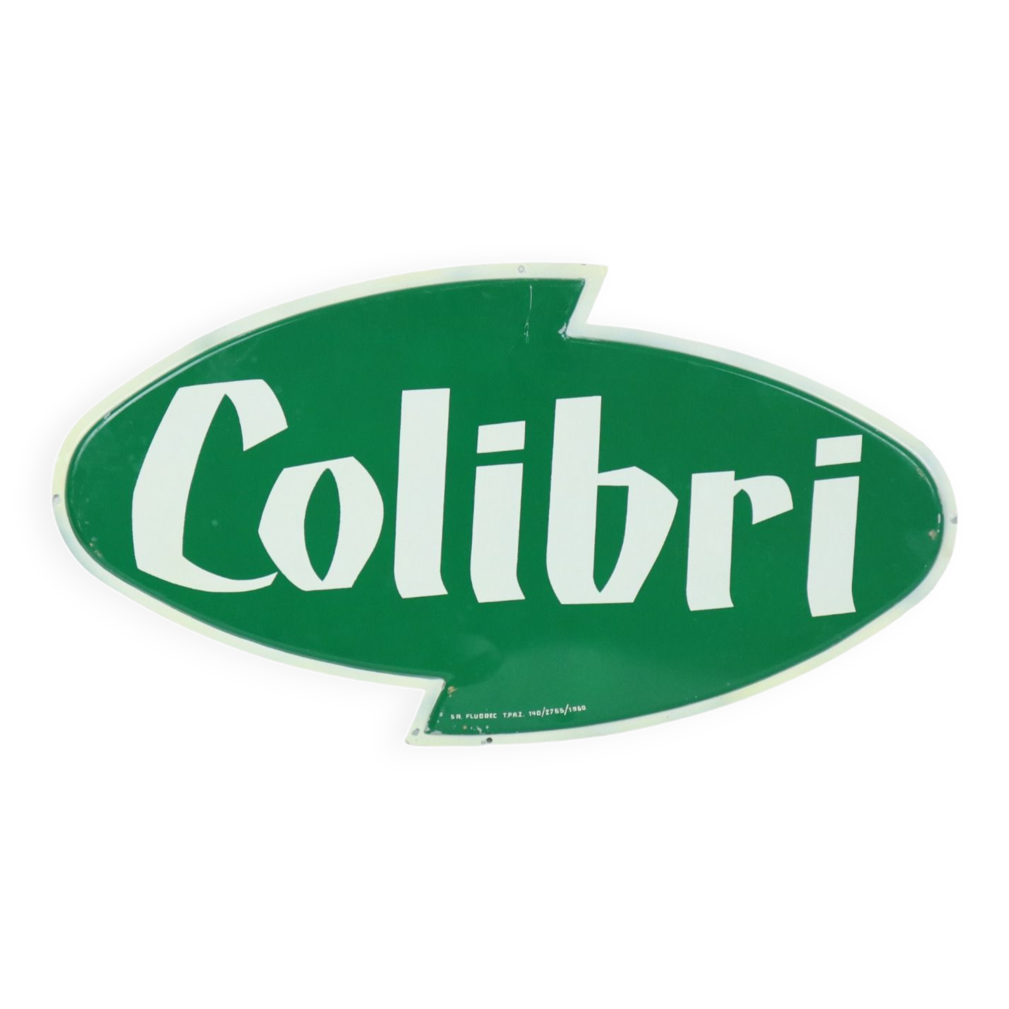 Vintage Green Advertising Sign Colibri Soft Drink Advertising SA Fluorec 1960