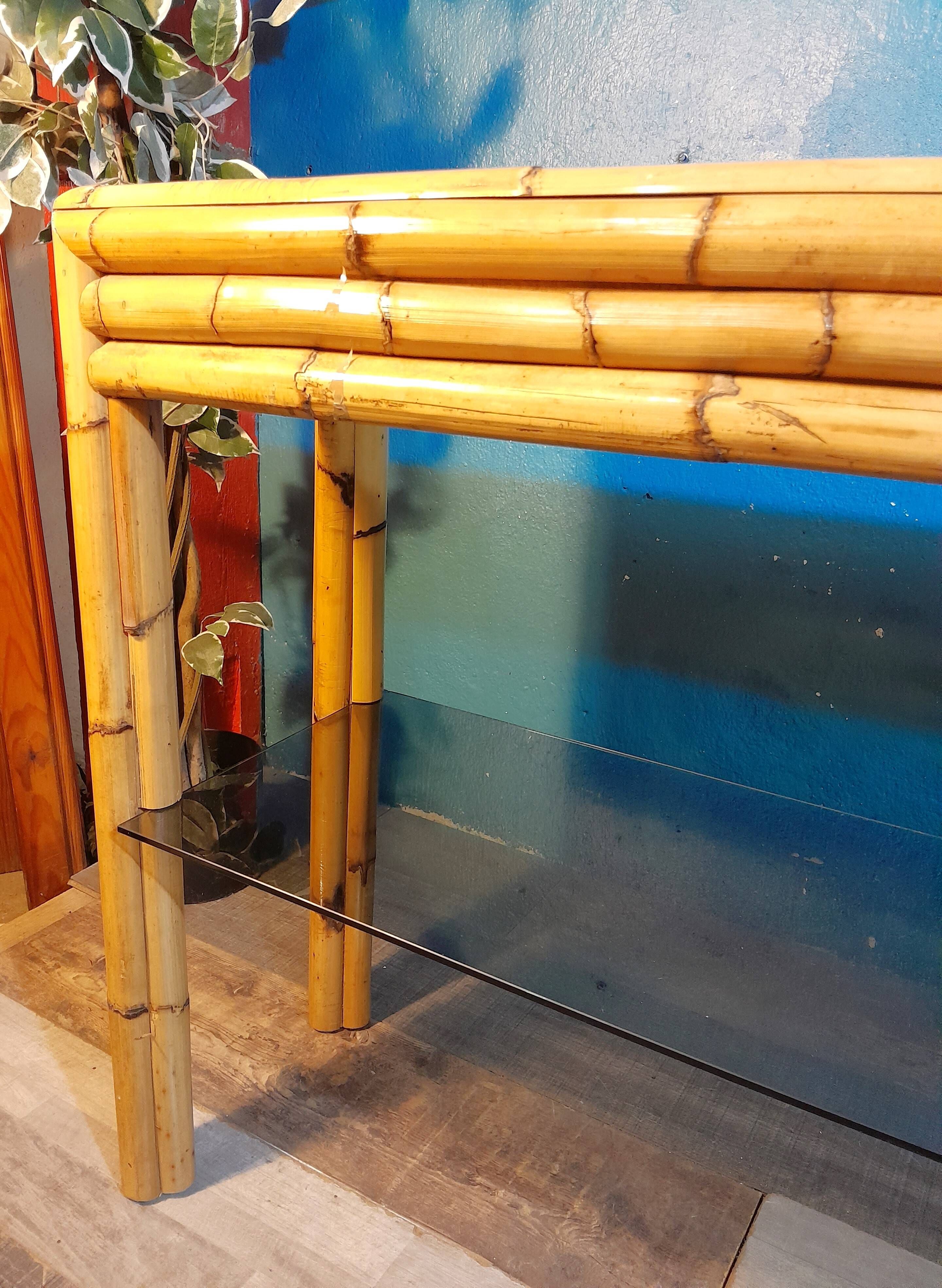 Bamboo console Vivai del Sud 1970s