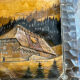 Carved wooden wall panel Black Forest Chalet mountain Switzerland Germany