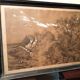 Grande peinture de paysage, techniques mixtes, 19e siècle