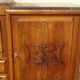 Large buffet with 2 bodies in walnut and marble