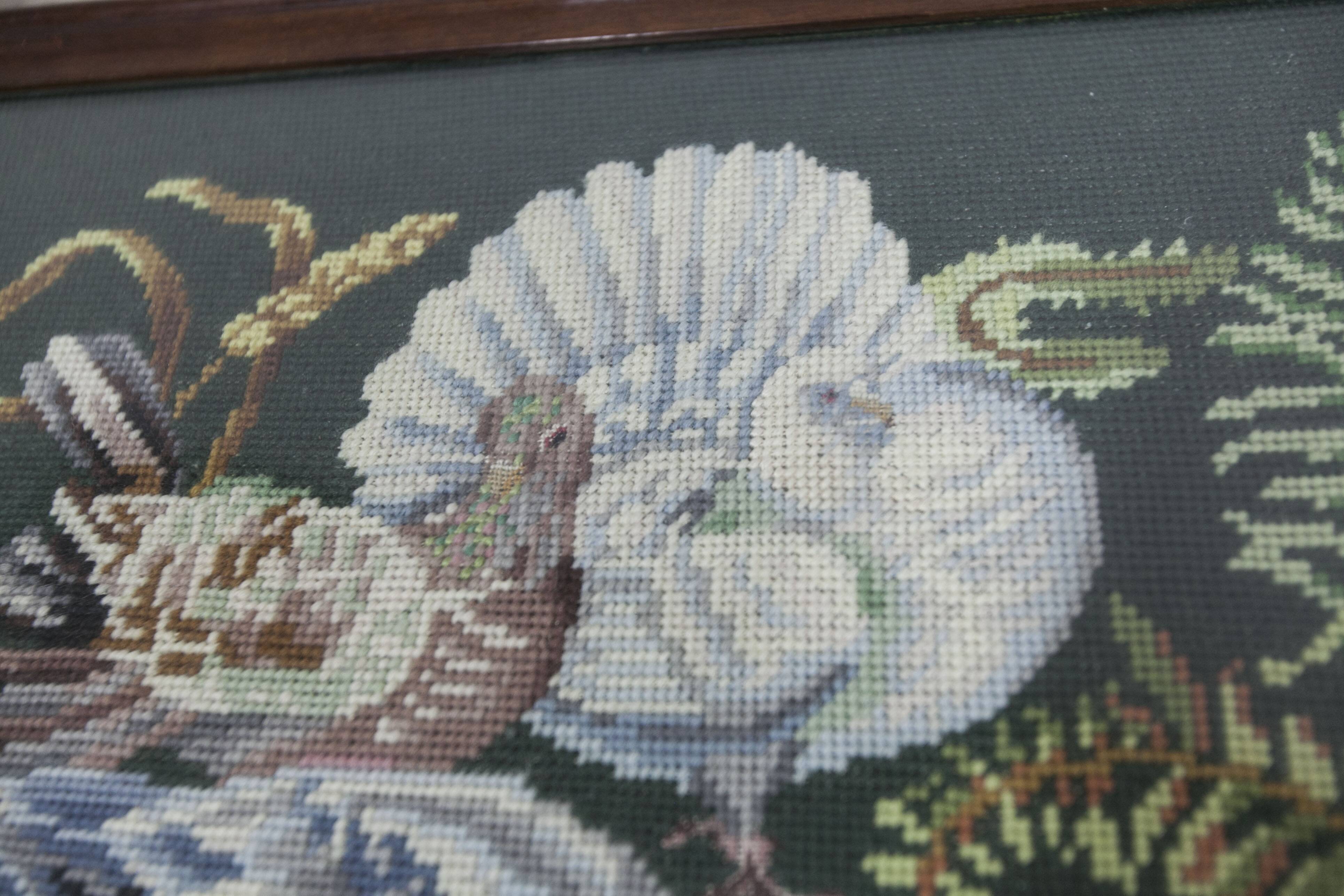 1940 Needlewoman Shop London Coffee Table Embroidery Under Glass