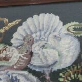 1940 Needlewoman Shop London Coffee Table Embroidery Under Glass