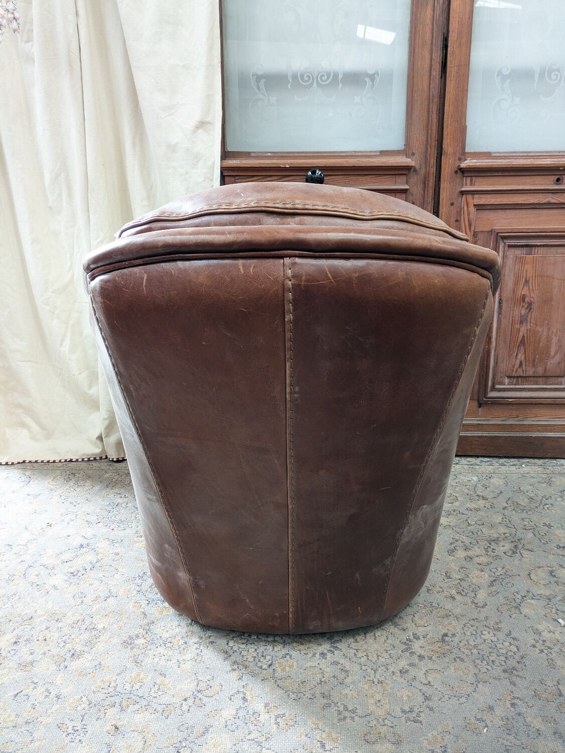 Pair of leather armchairs